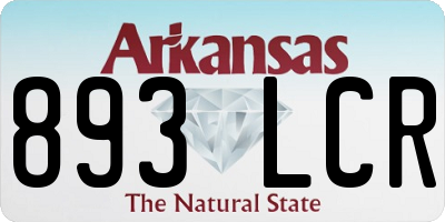 AR license plate 893LCR
