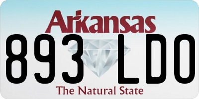 AR license plate 893LDO