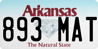 AR license plate 893MAT