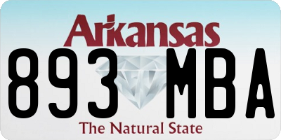 AR license plate 893MBA