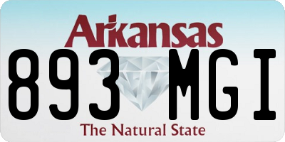 AR license plate 893MGI