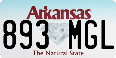 AR license plate 893MGL