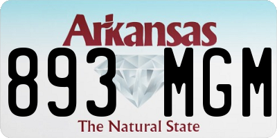 AR license plate 893MGM