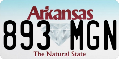 AR license plate 893MGN