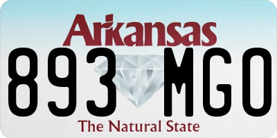 AR license plate 893MGO