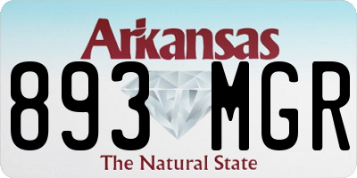 AR license plate 893MGR