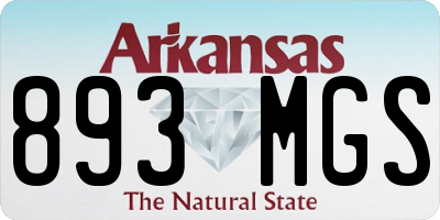 AR license plate 893MGS