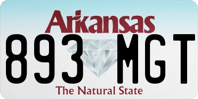 AR license plate 893MGT