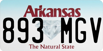 AR license plate 893MGV