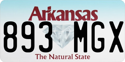 AR license plate 893MGX