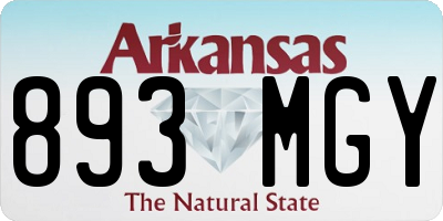 AR license plate 893MGY