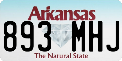 AR license plate 893MHJ