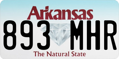 AR license plate 893MHR