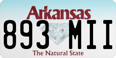 AR license plate 893MII
