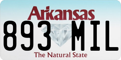 AR license plate 893MIL