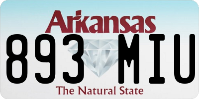 AR license plate 893MIU