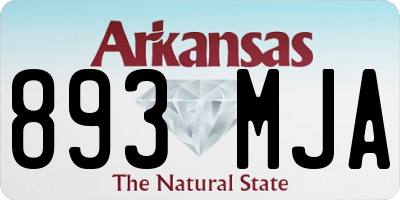 AR license plate 893MJA