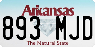 AR license plate 893MJD