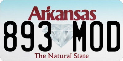 AR license plate 893MOD