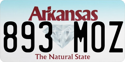 AR license plate 893MOZ