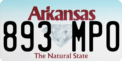 AR license plate 893MPO