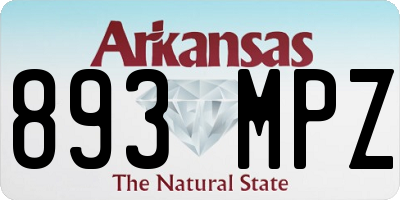 AR license plate 893MPZ
