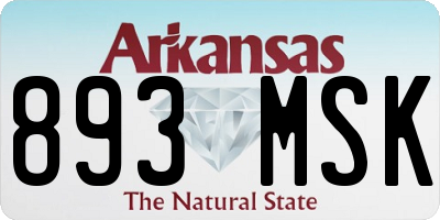 AR license plate 893MSK