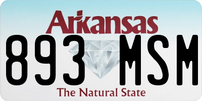 AR license plate 893MSM