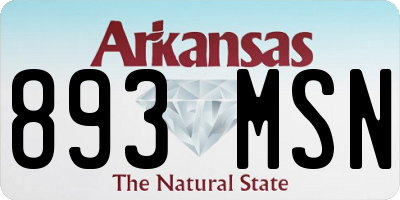 AR license plate 893MSN