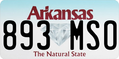 AR license plate 893MSO