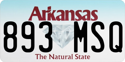AR license plate 893MSQ
