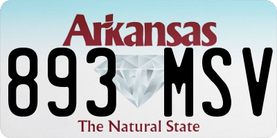AR license plate 893MSV