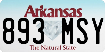 AR license plate 893MSY