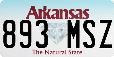 AR license plate 893MSZ