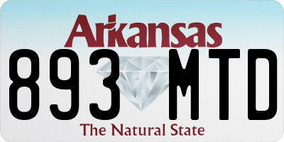 AR license plate 893MTD