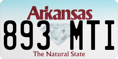 AR license plate 893MTI