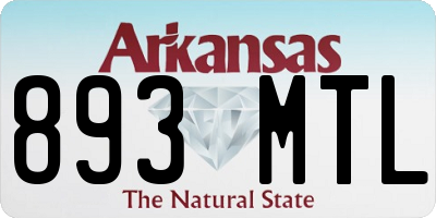 AR license plate 893MTL