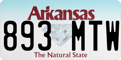 AR license plate 893MTW