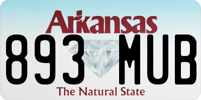 AR license plate 893MUB