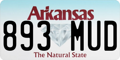 AR license plate 893MUD