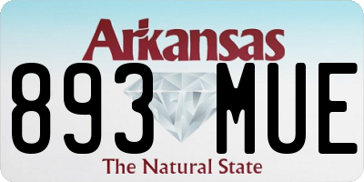 AR license plate 893MUE
