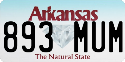 AR license plate 893MUM