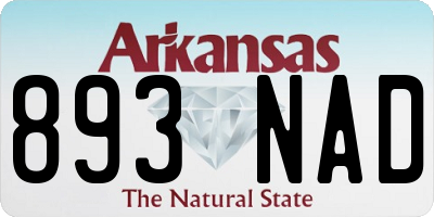 AR license plate 893NAD