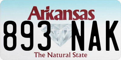 AR license plate 893NAK