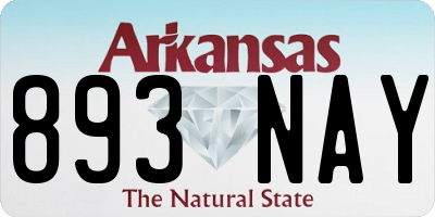 AR license plate 893NAY
