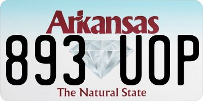 AR license plate 893UOP