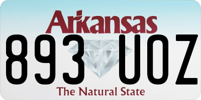 AR license plate 893UOZ