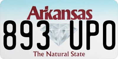 AR license plate 893UPO