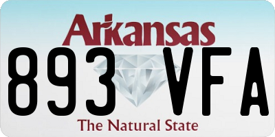 AR license plate 893VFA