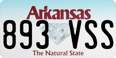AR license plate 893VSS